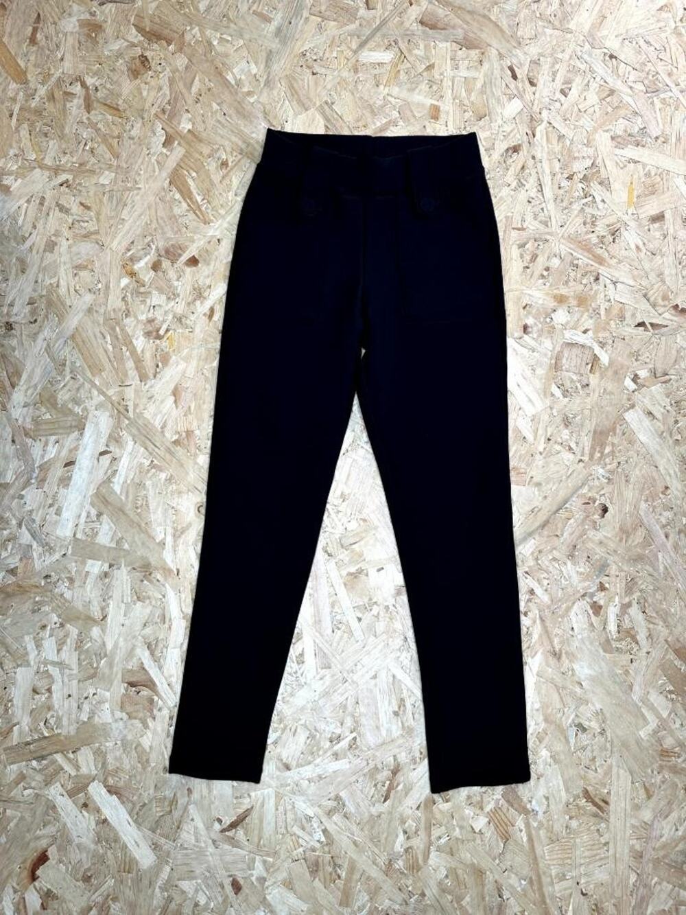 Lemite Women Black Pull On Knit Pants Size S Elastic Waist Front Pockets P90023